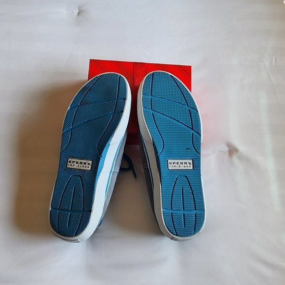 Men's Sperry Top Sider Grey/White Denim Washed Sneakers. Size 9.Good Condition - Picture 11 of 16